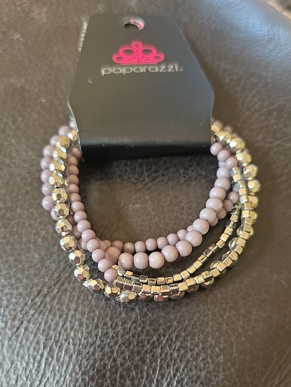 paparazzi Gray and Silver Beaded Bracelet Set